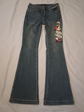 Ed Hardy True Love Dagger And Rose Embroidery Jeans